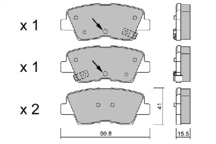 Комплект тормозных колодок BPHY-2004 AISIN